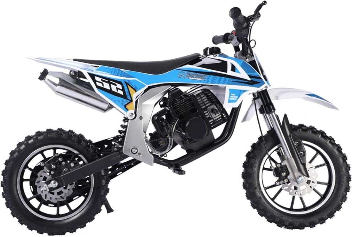 MotoTec Warrior 52cc Kids Gas Dirt Bike with 2-Stroke Engine, Black & 