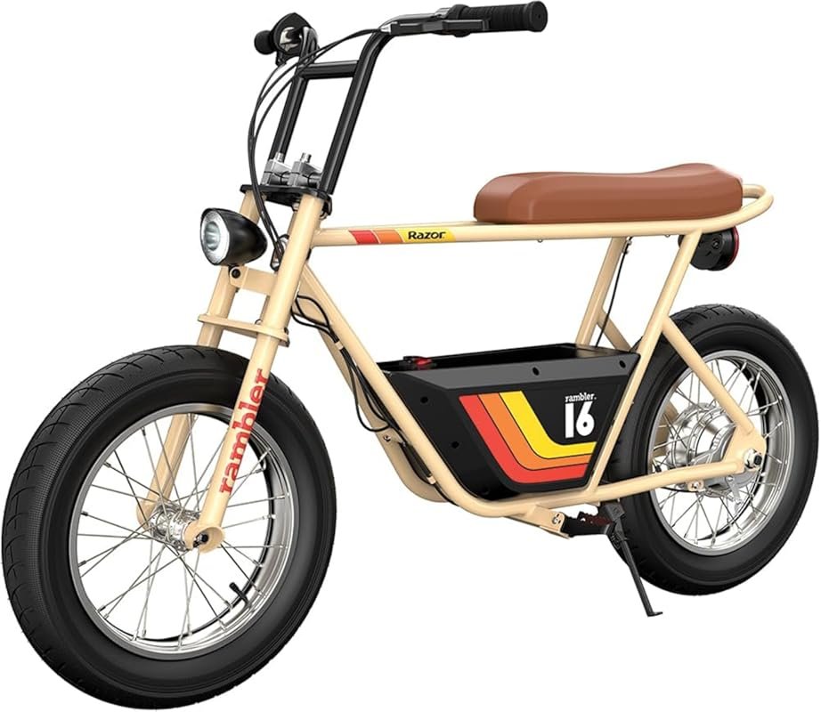 Razor Rambler 16 Electric Mini Bike – 350W motor, up to 15.6 MPH, 45-m