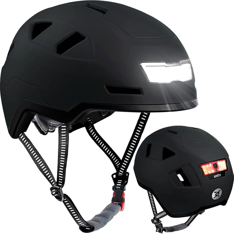 XNITO Urban Bike Helmet with LED Lights for Adults, Dual Certified for