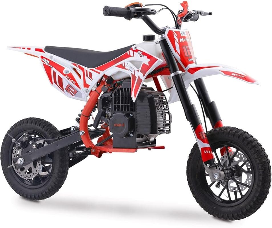 MotoTec Villain 52cc Kids Gas Dirt Bike Red