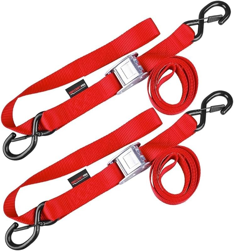 AWELCRAFT Motorcycle Tie Down Straps ,3300lb Break Strength,1.5in x 8F