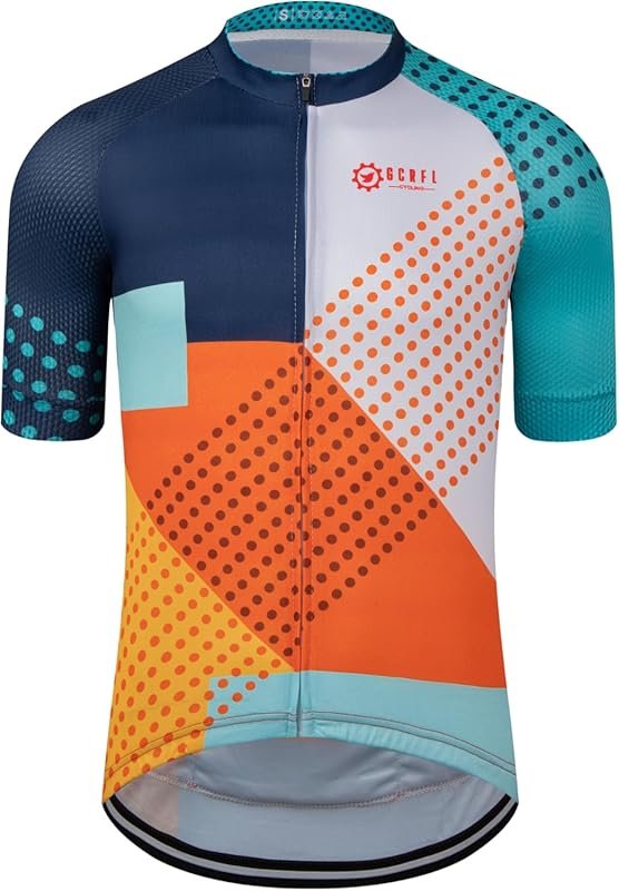 GCRFL Men's Short Sleeve Cycling Jersey: Breathable Quick Dry Biking S