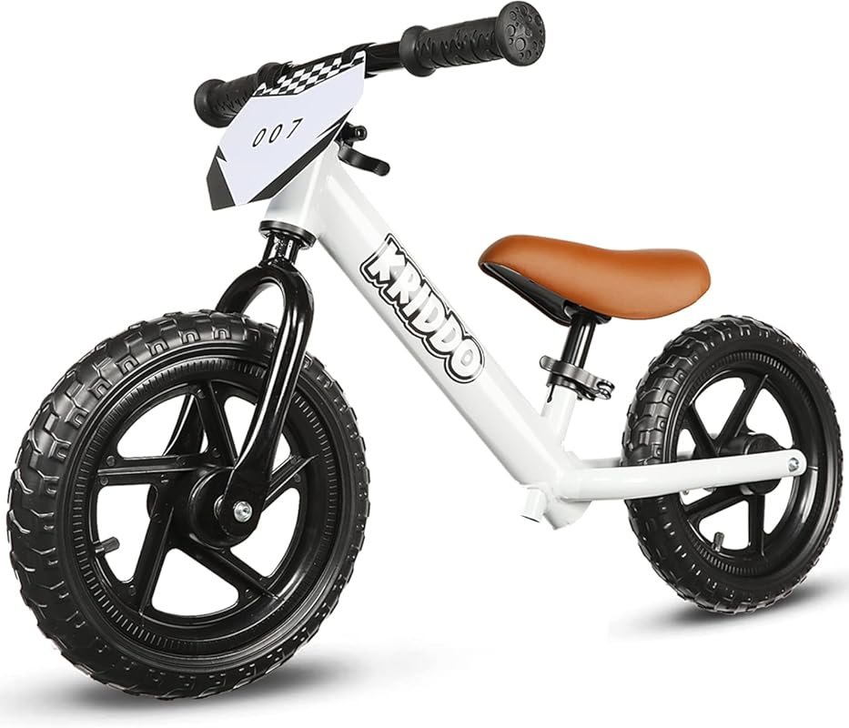 KRIDDO White Toddler Balance Bike – 12