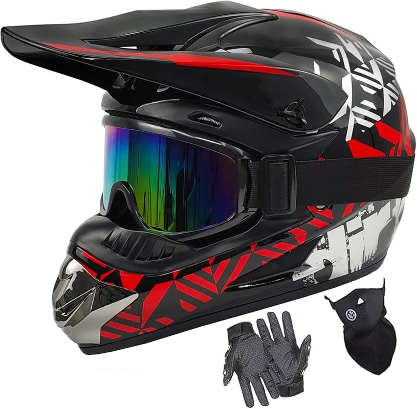 DOT Approved Youth Motocross Helmet with Goggles & Gloves – Fashion Ki