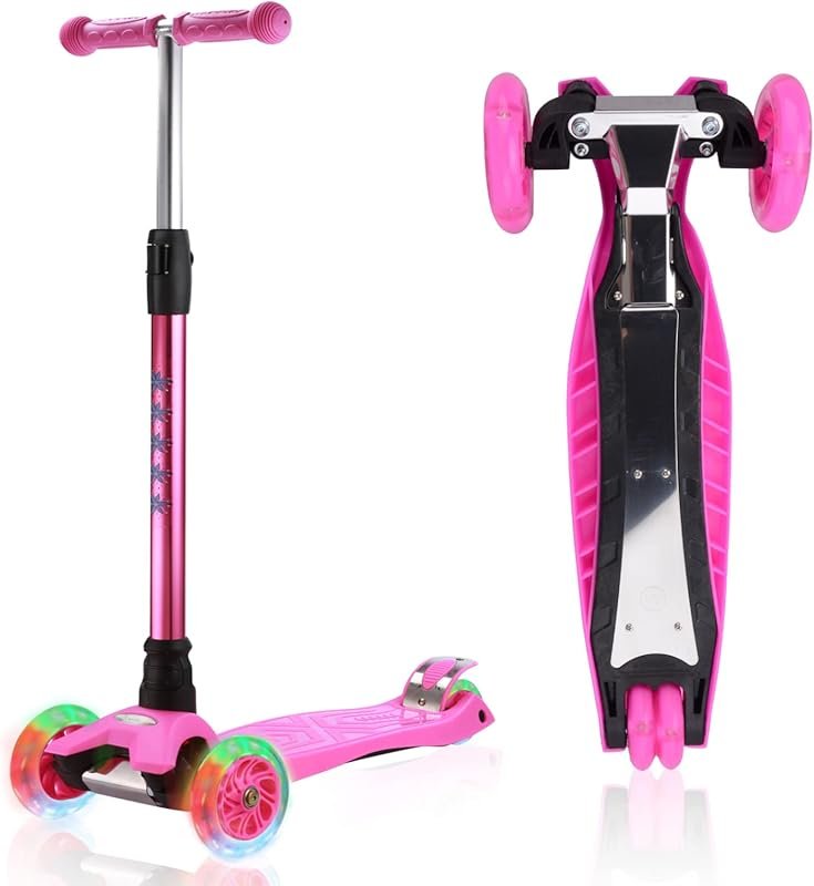 3-Wheel Scooter for Kids 6-12: Light-Up Wheels, Sturdy Deck, 4-Height 