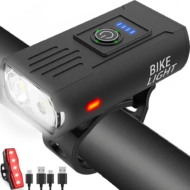 Victoper Super Bright Bike Light Set: High Lumens USB Rechargeable Hea