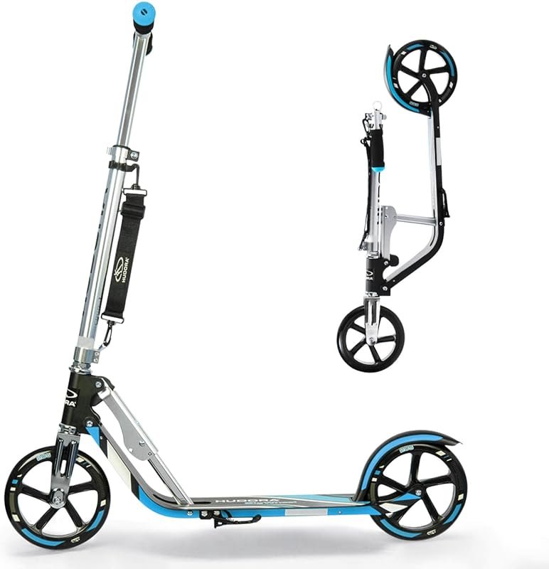 HUDORA Blue Folding Kids' Scooter with Adjustable Height & 8
