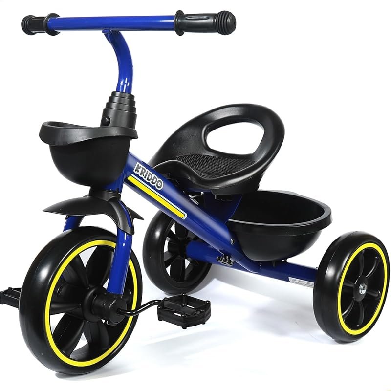 KRIDDO Toddler Tricycle for Ages 2.5-5 Years with Durable Design in Bl