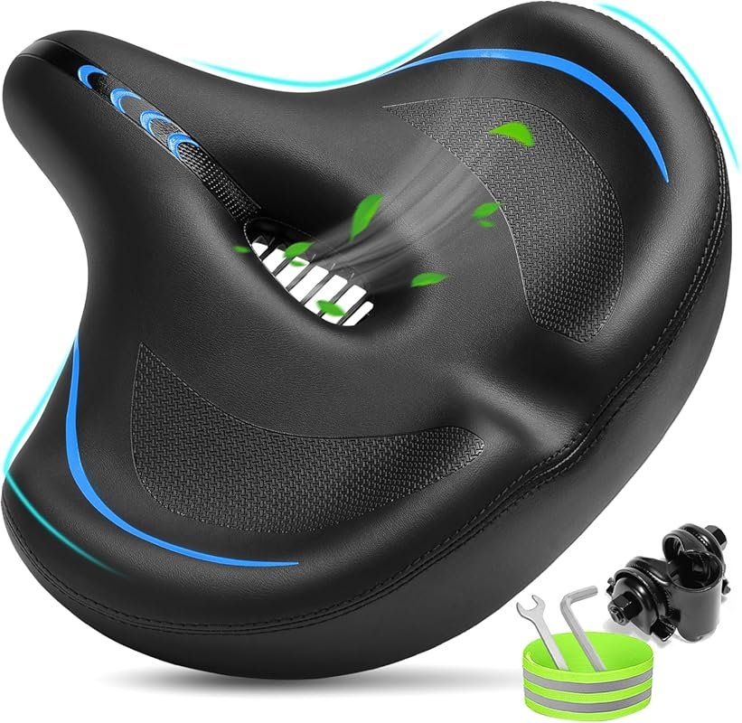 CDYWD Oversized Wide Bike Seat for Men & Women, Soft Padded Replacemen