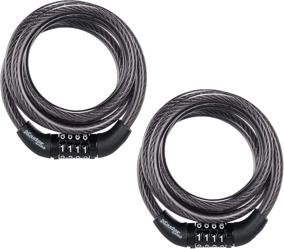 Master Lock 4ft Black Preset Combination Bike Lock with Weather-Resist