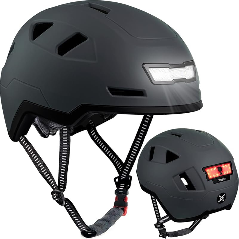 XNITO Dual Certified Urban E-Bike Helmet with LED Lights for Adults, M