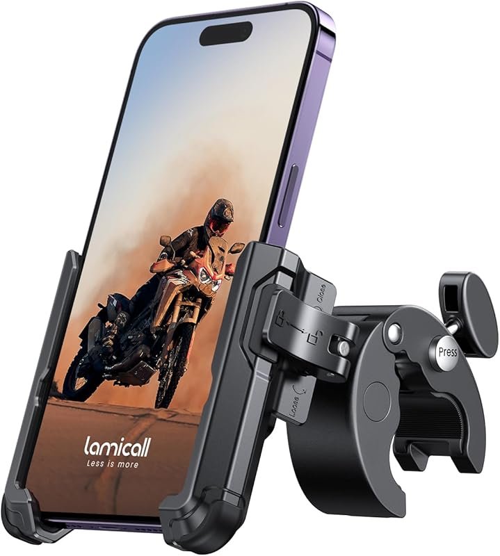 Lamicall Motorcycle Phone Mount: Camera Friendly, 1s Lock Handlebar Cl