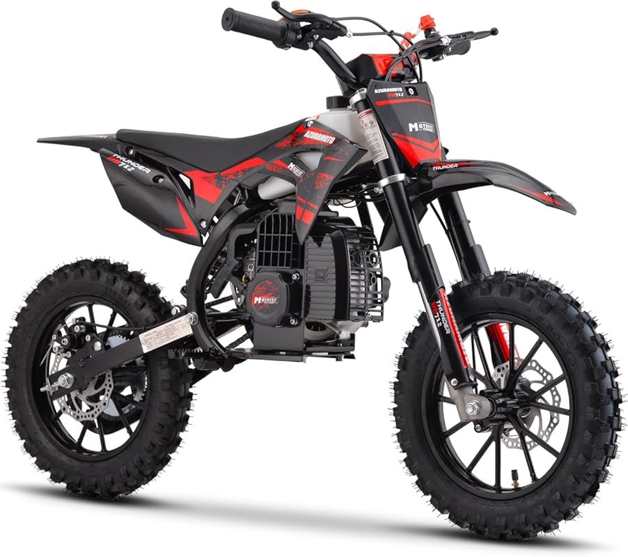 MotoTec Thunder 50cc Kids Gas Dirt Bike with High-Performance 2-Stroke