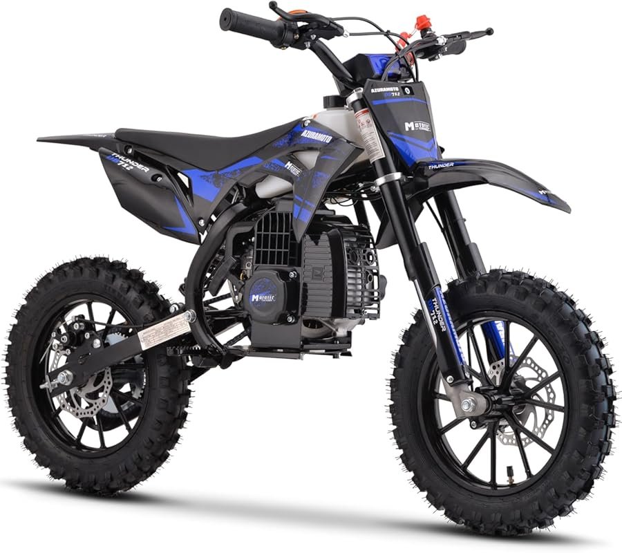 MotoTec Thunder 50cc Gas-Powered Kids Dirt Bike in Blue