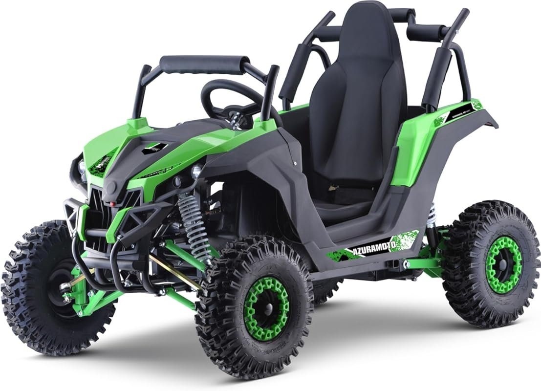 MotoTec Raider Kids UTV 48V 1200W Full Suspension Electric Vehicle, Gr