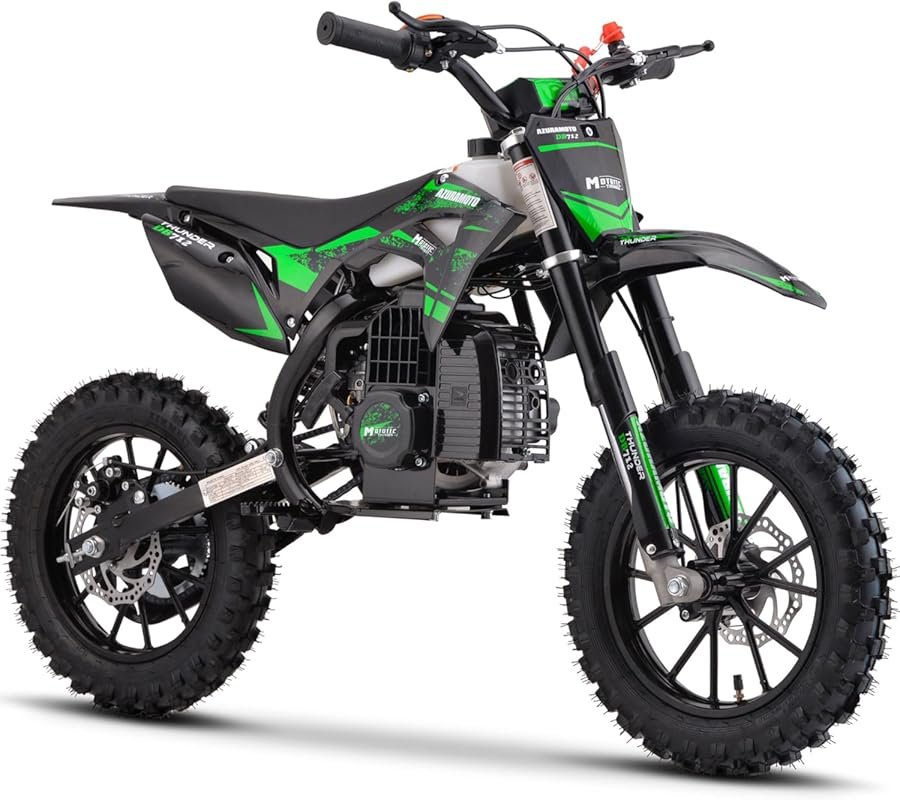 MotoTec Thunder 50cc Kids Gas Dirt Bike with Reverse and Adjustable Se