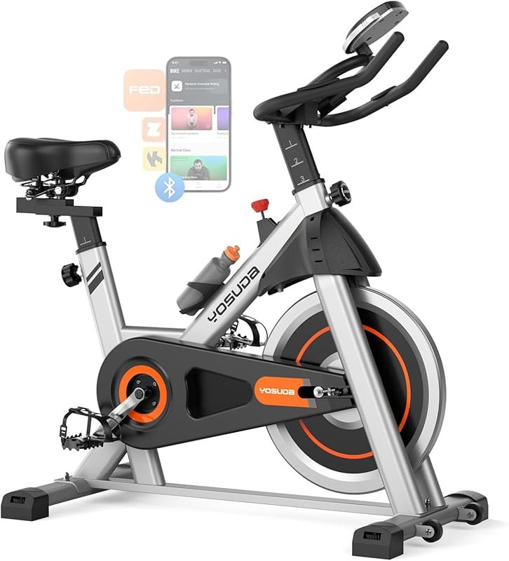 YOSUDA Magnetic Resistance Exercise Bike with App, 300lb Capacity Low 