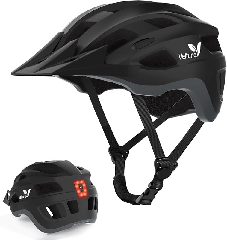 Lightweight Adult Mountain Bike Helmet with USB Rechargeable LED Rear 