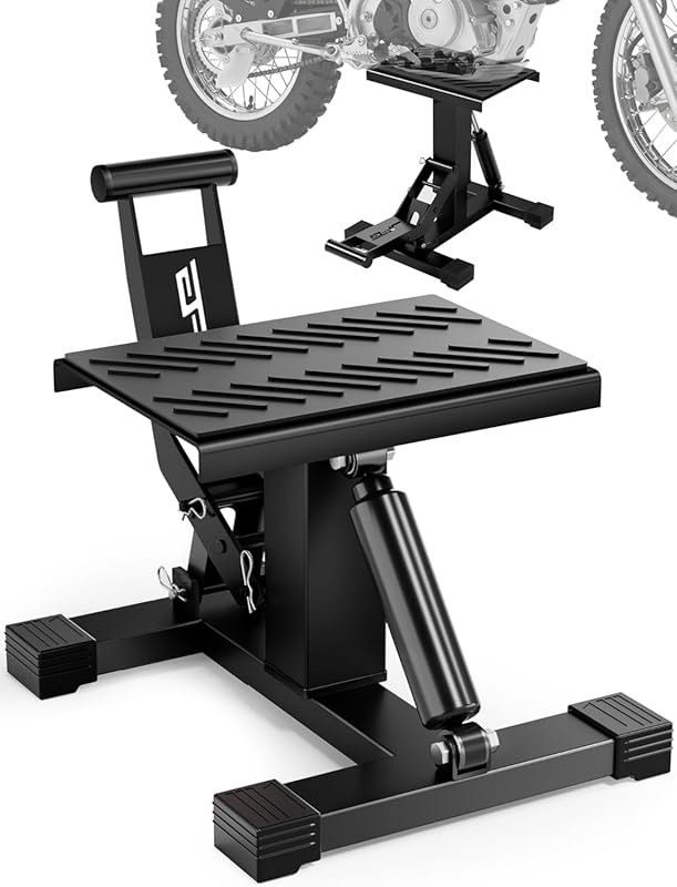 JFG RACING Black Motorcycle Stand with 1000Lbs Capacity for Dirtbike P