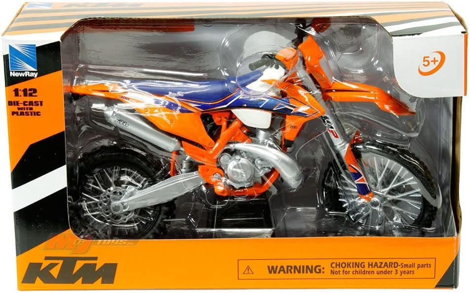 1/12 Diecast 300 EXC-TPI Enduro Dirt Bike Orange by New Ray