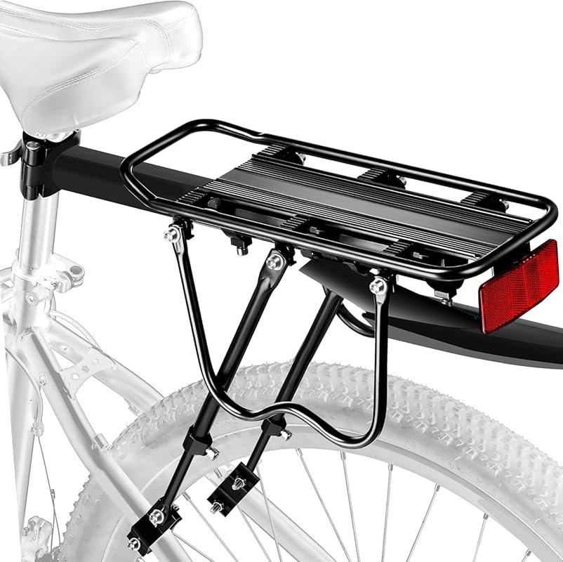 YONTUO Universal Bike Cargo Rack with Fender & Reflective Tape for Mou