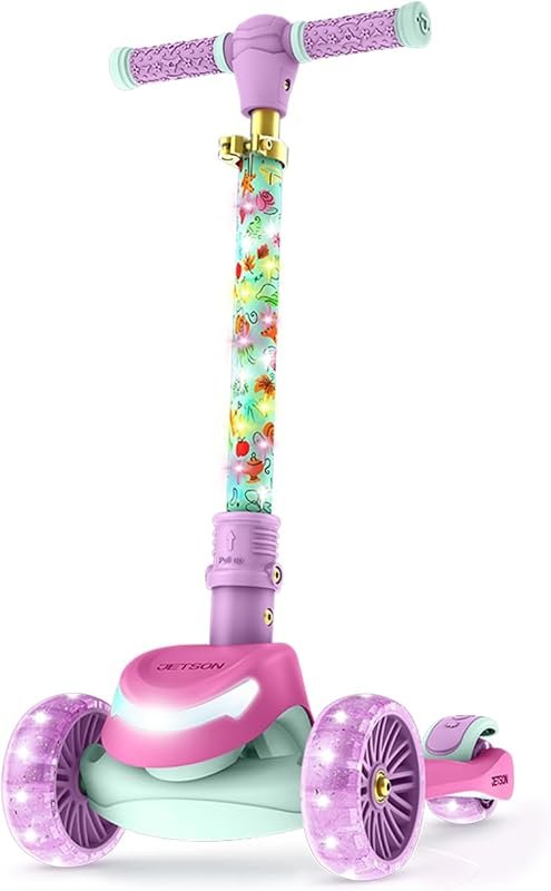 Jetson Character Kick Scooter with LED Lights, Lightweight Frame & Hei