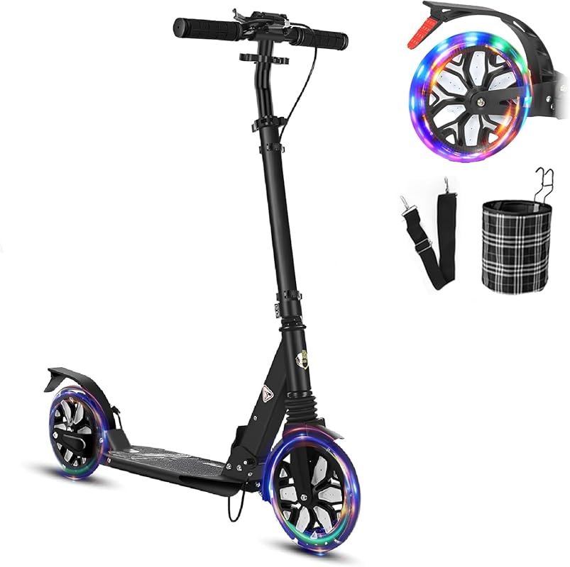 Commuter Adult Scooter: 300lbs Capacity, Big Wheels, Sport Folding, AB