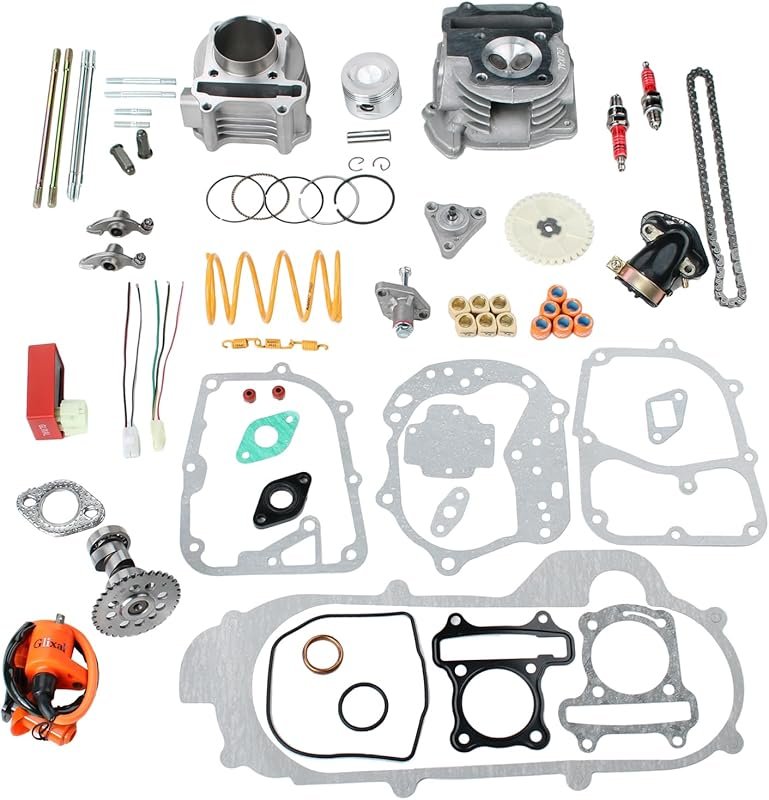 Glixal GY6 100cc 50mm Big Bore Cylinder Rebuild Kit with Performance H