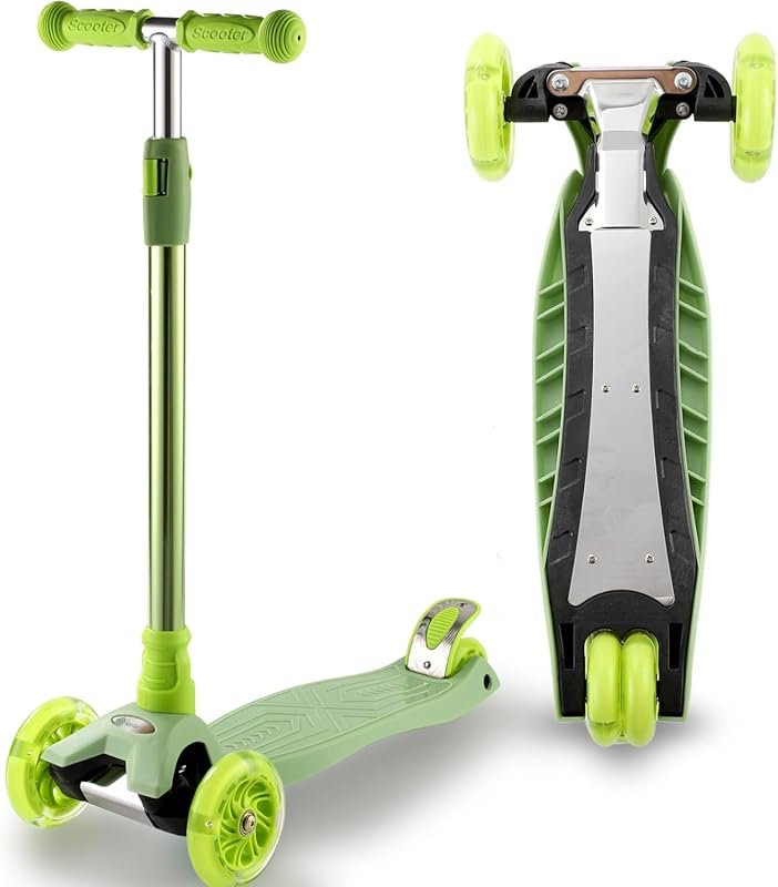 3 Wheel Kids Scooter with Light-Up Wheels and 4 Adjustable Heights for