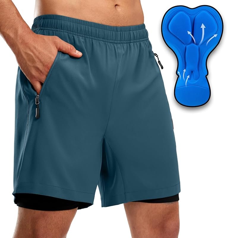 Bikewa Men's Mountain Bike Shorts: Loose-Fit, 3D Padded, Zipper Pocket