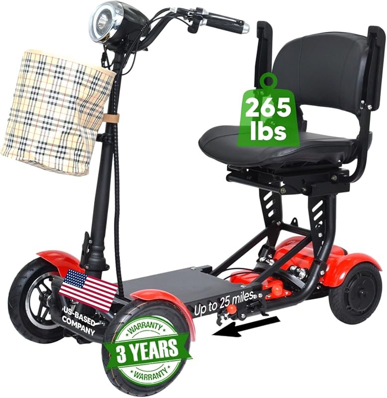 MS-3000 Foldable Electric Scooter for Adults and Seniors, 4-Wheeler Mo