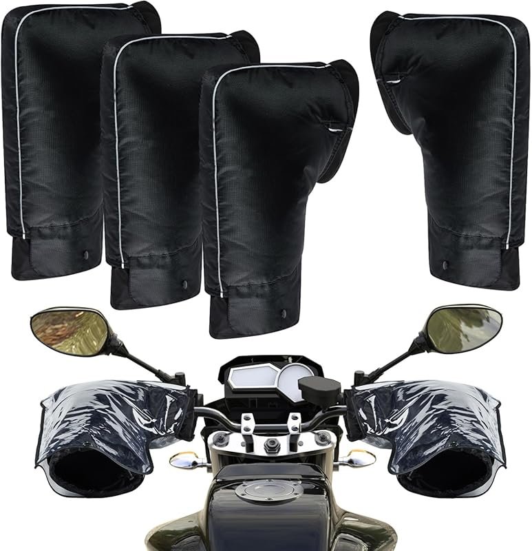 Hanaive Classic 2 Sets Motorcycle ATV Handlebar Muffs for Winter Cold 