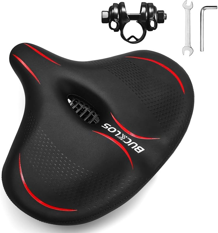 BUCKLOS Wide Comfort Ebike Seat: Extra Large, Soft Padded Saddle for M