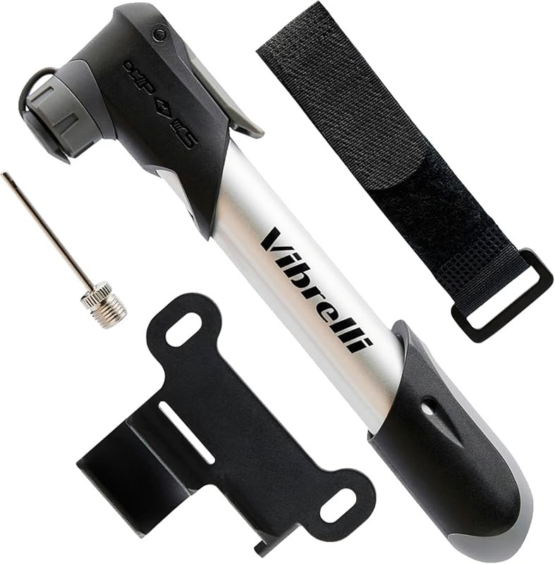 Vibrelli Mini Bike Pump for Road & MTB, 120 PSI, No Valve Change Neede