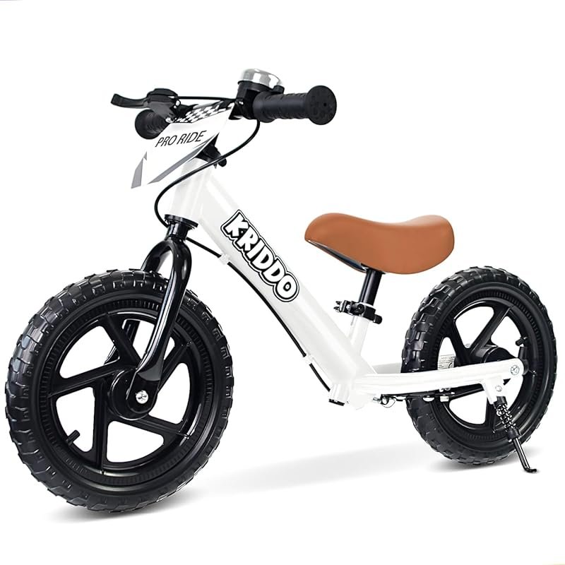 KRIDDO Pro Toddler Balance Bike 12 Inch Push Bicycle with Brake & Kick