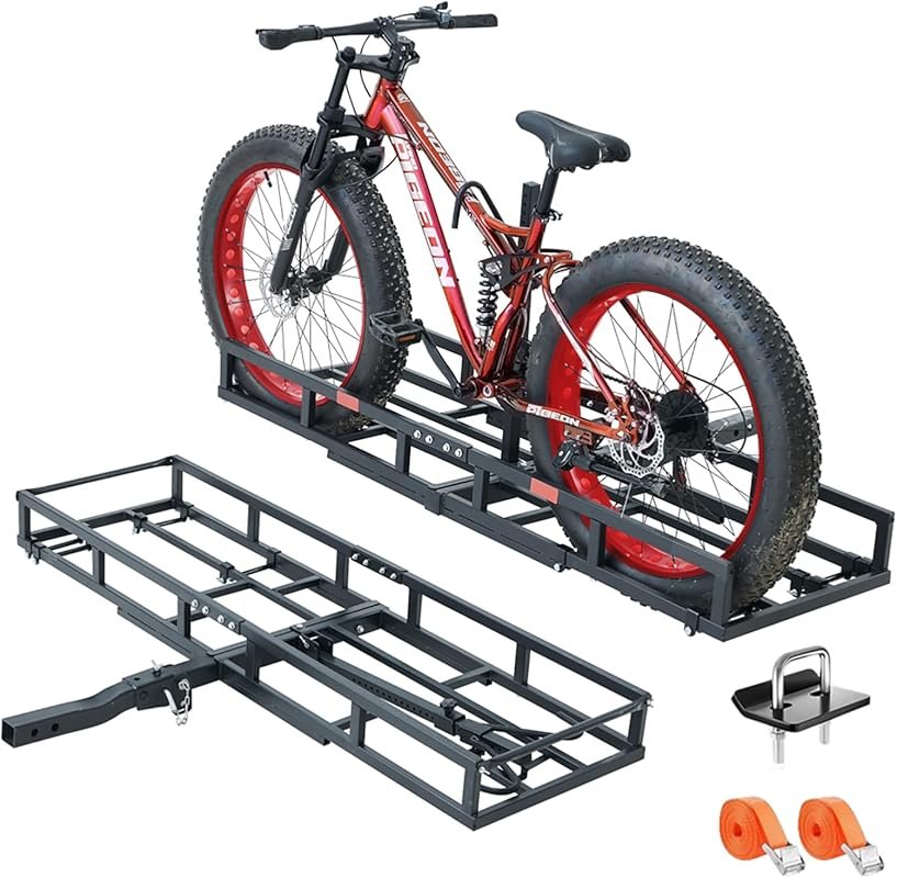 Heavy-Duty Ebike Hitch Rack: Fits 2 Electric Fat-Tire Bikes, 2