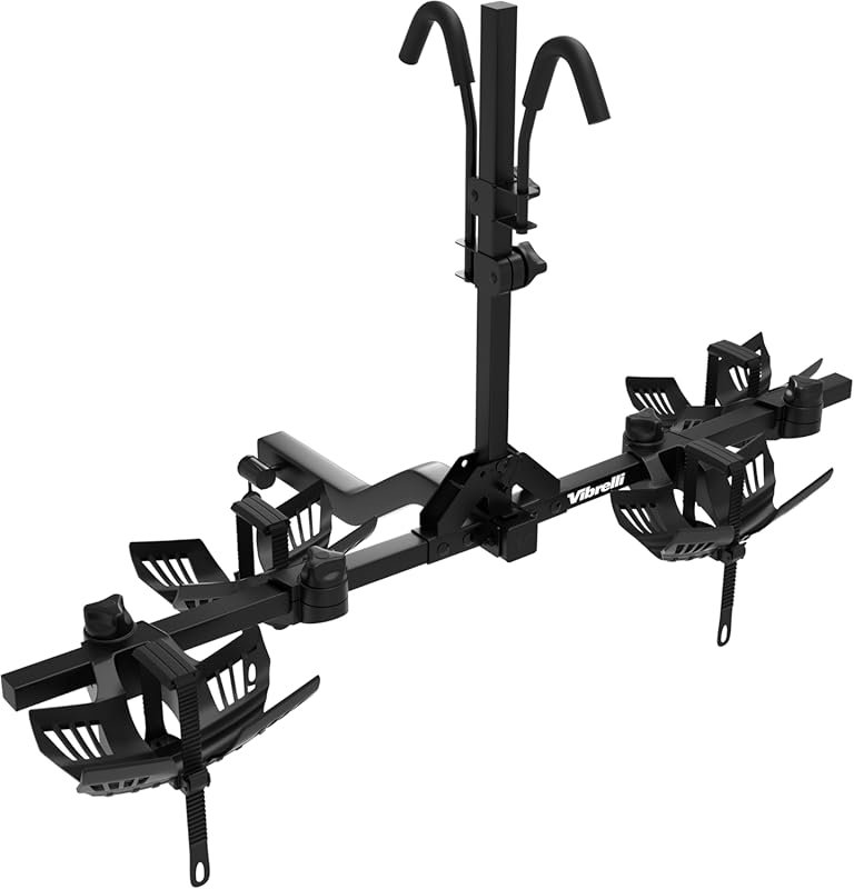 Vibrelli Hitch Bike Rack for Fat Tire & E-Bikes, Tilting Folding Platf