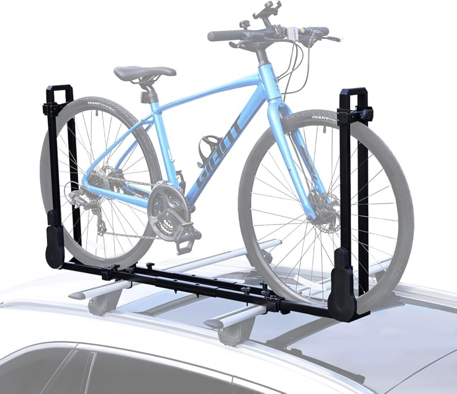 Upright Roof Bike Rack Mount - Secure 1-Bike Carrier for Cars/SUVs wit