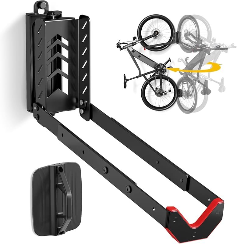 monTEK Swivel Bike Wall Mount for Garage – Space-Saving, Heavy-Duty Bi