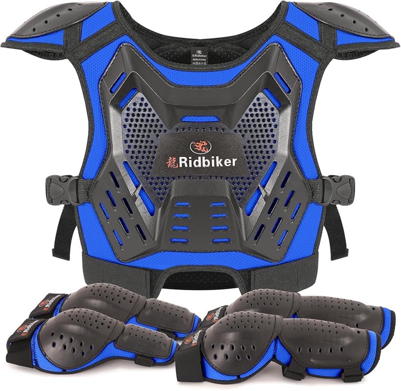 Kids Motocross Chest Protector with Knee Guards & Elbow Pads – Full Bo