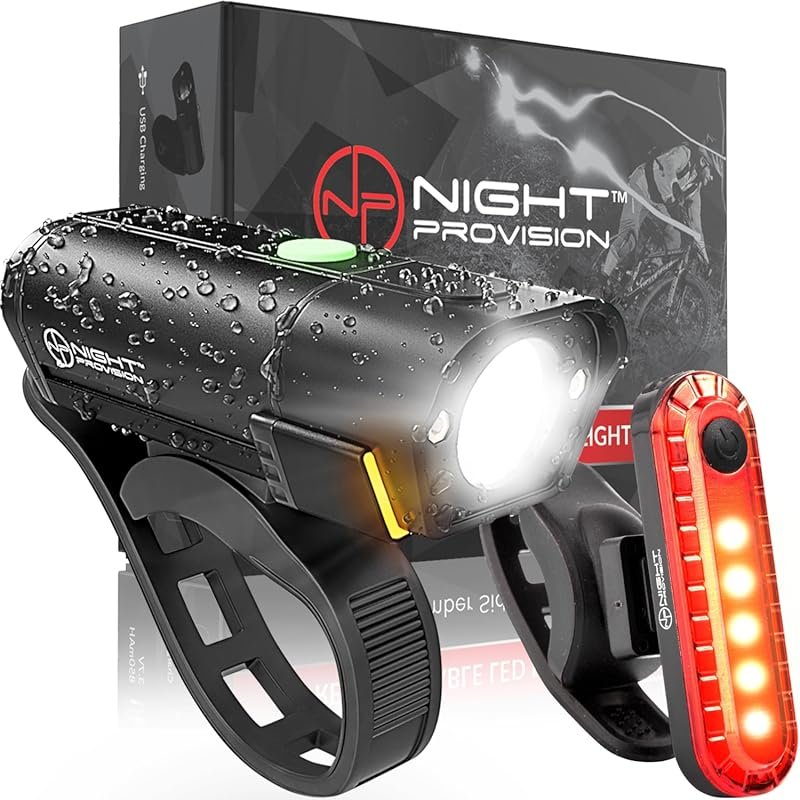 BX-500 USB-C Rechargeable 500 Lumens Front & Back Bike Lights, Waterpr