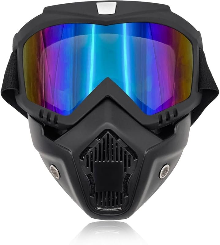 Vibrant Colorful Motorcycle Goggles with Face Mask