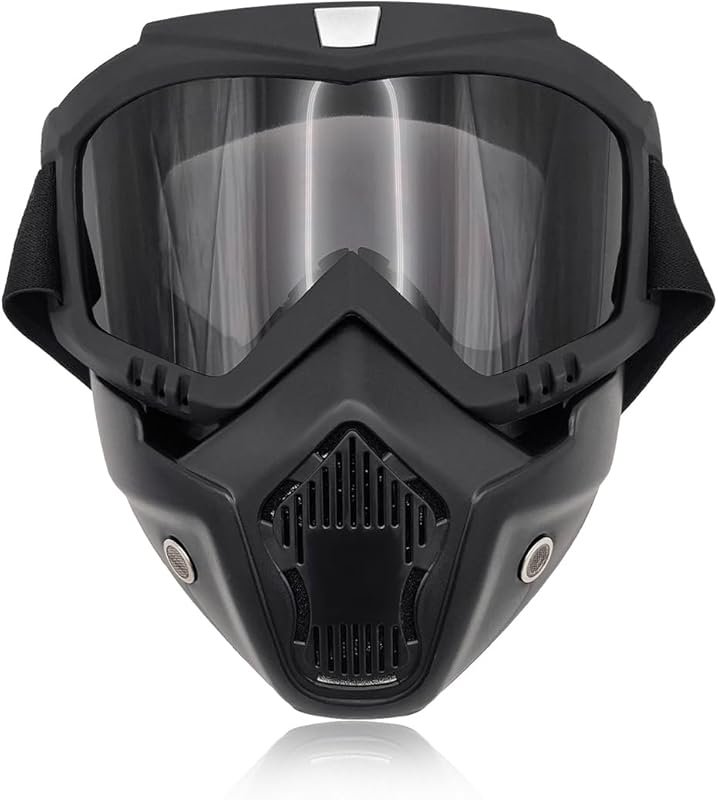 Windproof Dirt Bike Goggles with Removable Face Mask, Gray