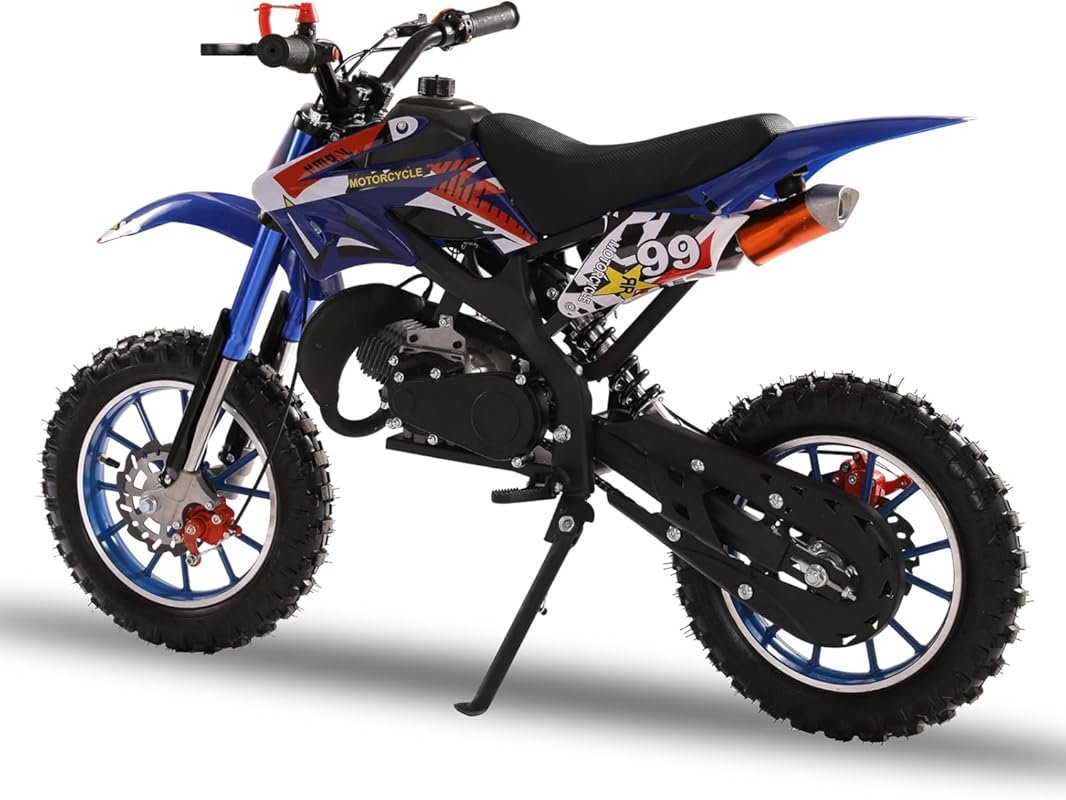 49cc Gas Mini Dirt Bike for Kids & Adults – Off-Road Tires, Shock Abso