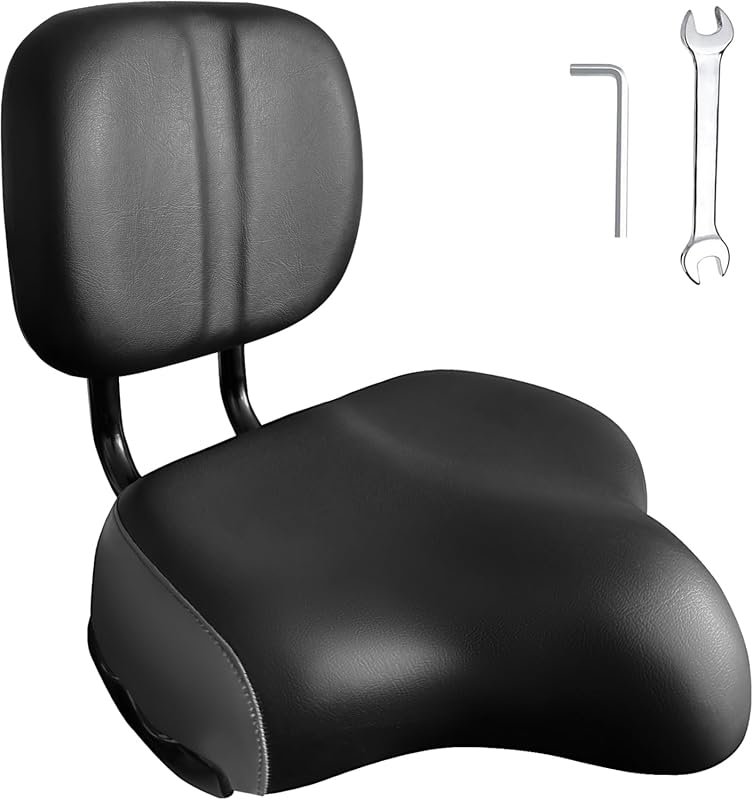 Oversized Ergonomic Bike Seat with Adjustable Height for Men, Women & 