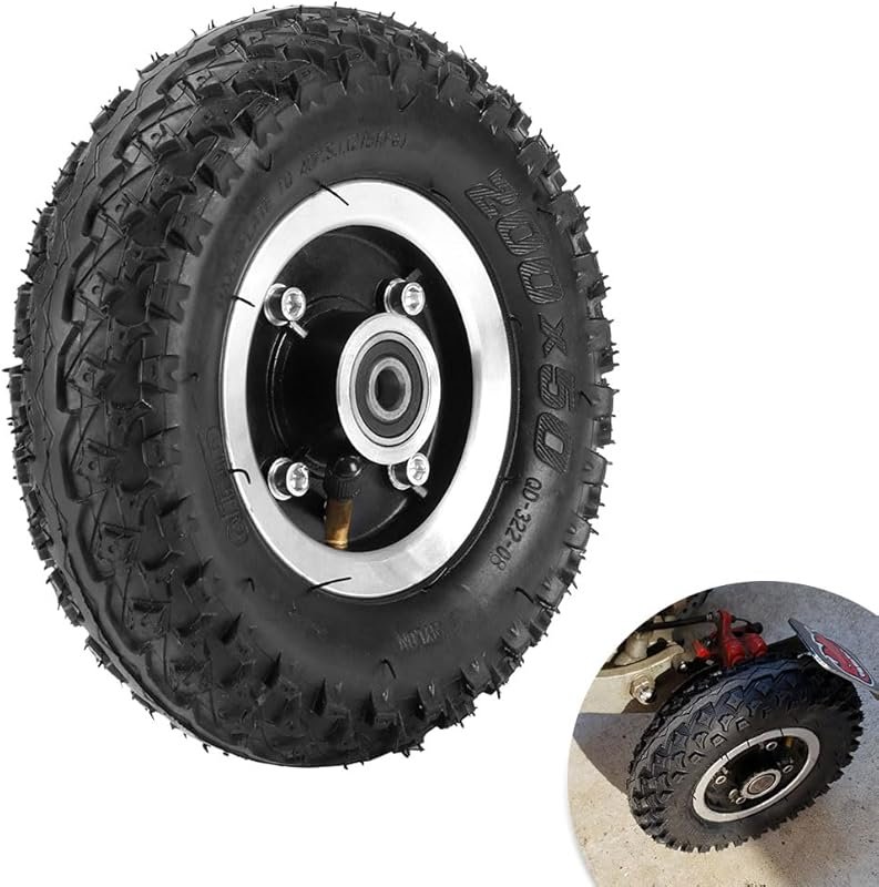 8-Inch Pneumatic Electric Scooter Tire 200x50 with Alloy Hub & Bearing