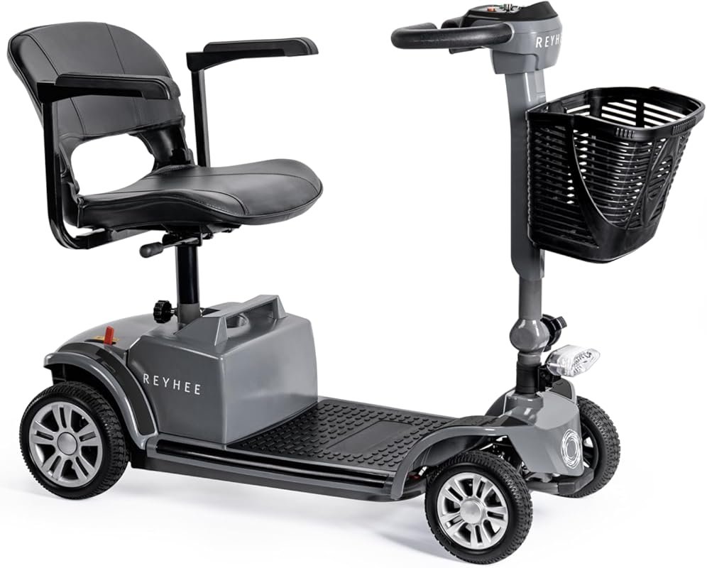 Reyhee Cruiser Powered Folding Mobility Scooter: Long Legroom, 15 Mile