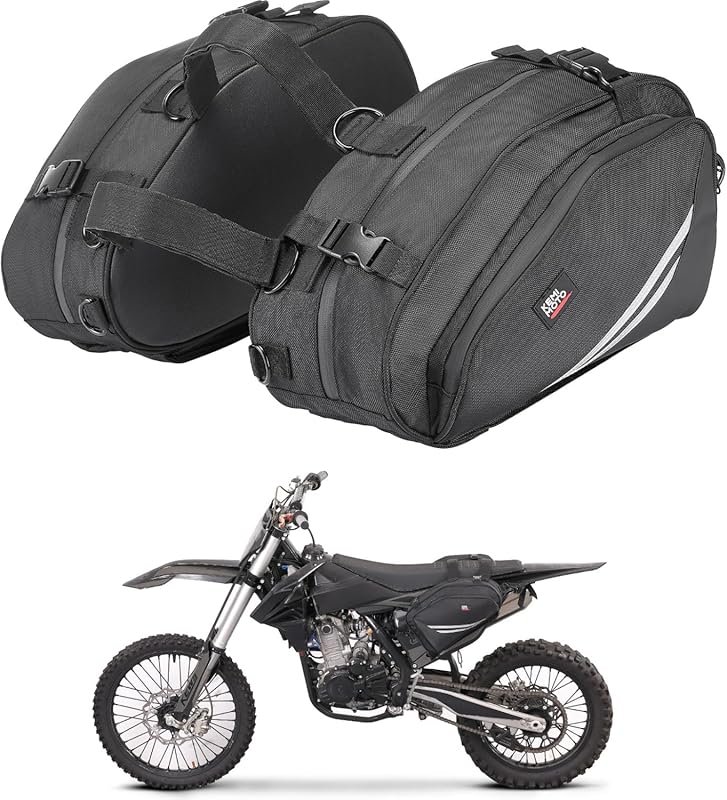 KEMIMOTO 20L Motorcycle Saddlebags with Rain Covers – Compatible with