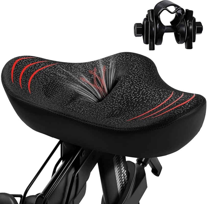 Extra Wide Noseless Bike Seat Cushion for Men Women – Waterproof Memor