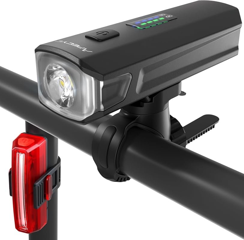 APECYC Bike Lights USB-C Rechargeable Front & Rear Set for Night Ridin